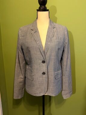 J. Crew Light Denim Chambray Blue Tailored Blazer